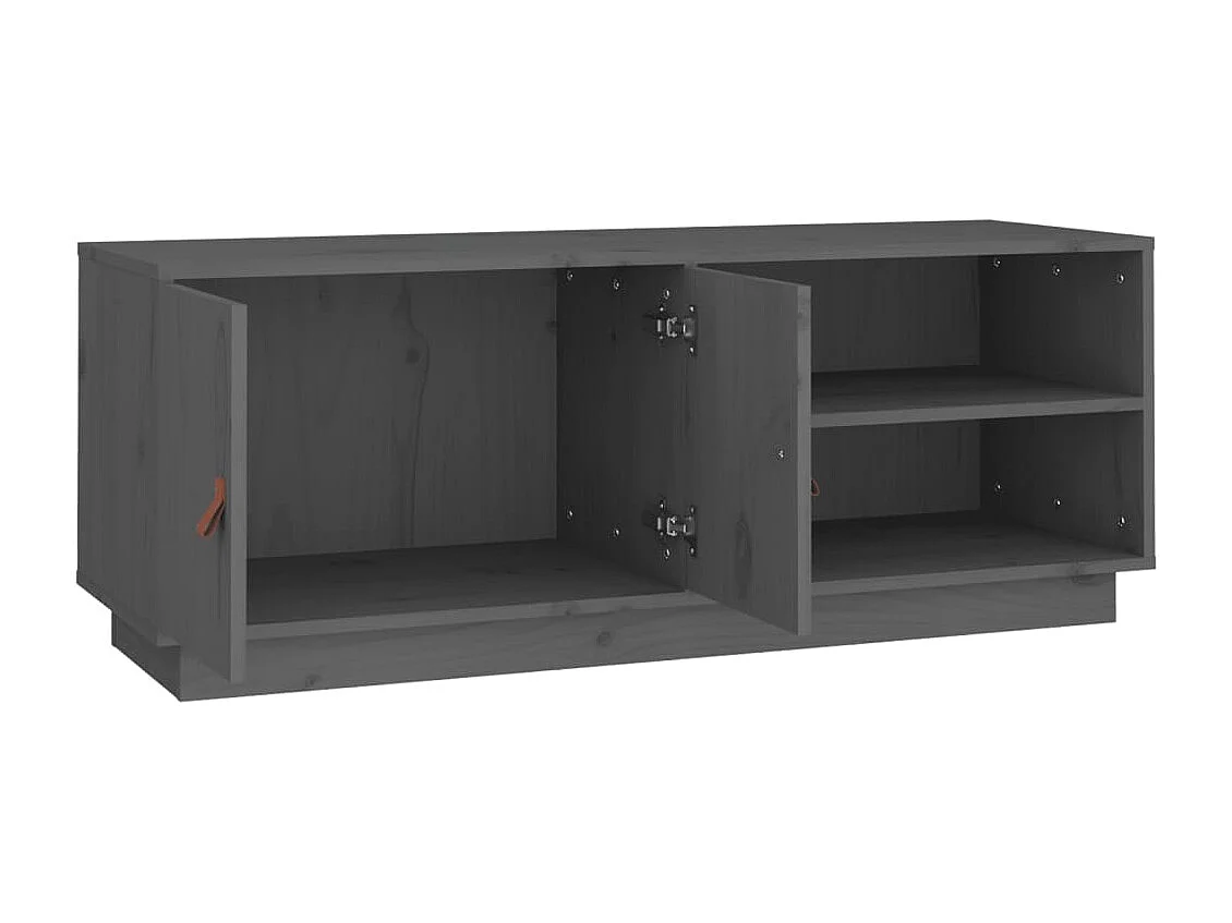 Meuble TV Gris 105x34x40 cm Bois de pin massif