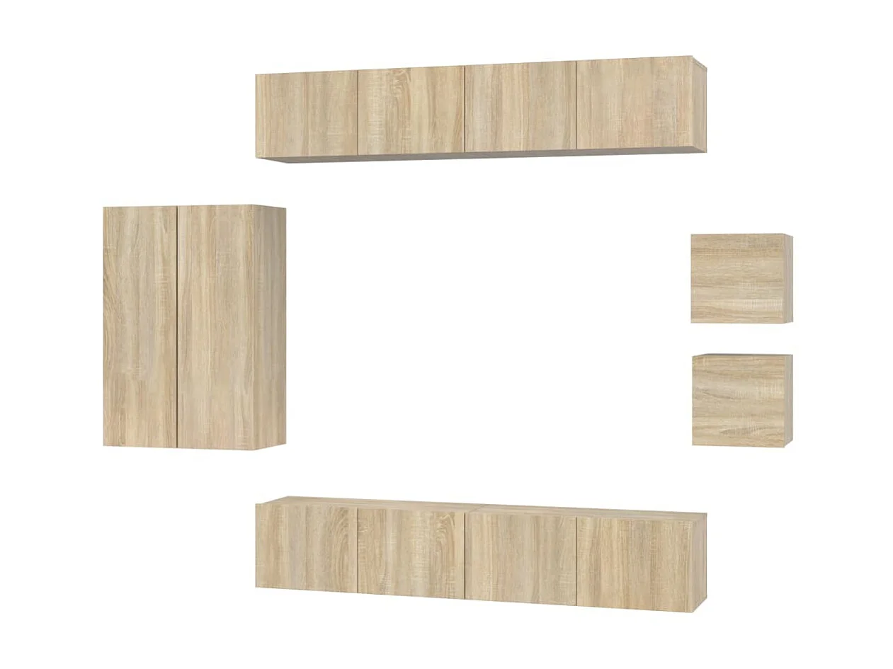 Ensemble de meubles TV 8 pcs Chêne sonoma Bois d'ingénierie