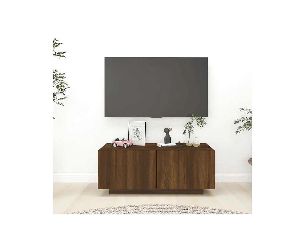 TV-meubel Bruin eiken 100x35x40 cm Bewerkt hout