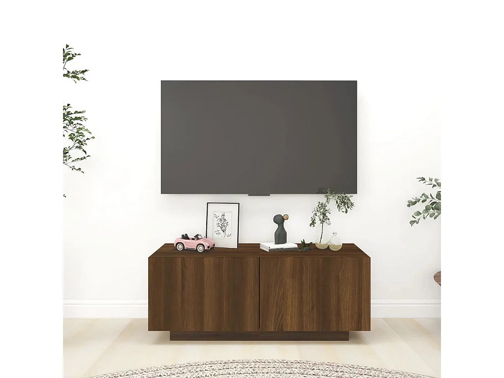 TV-meubel Bruin eiken 100x35x40 cm Bewerkt hout
