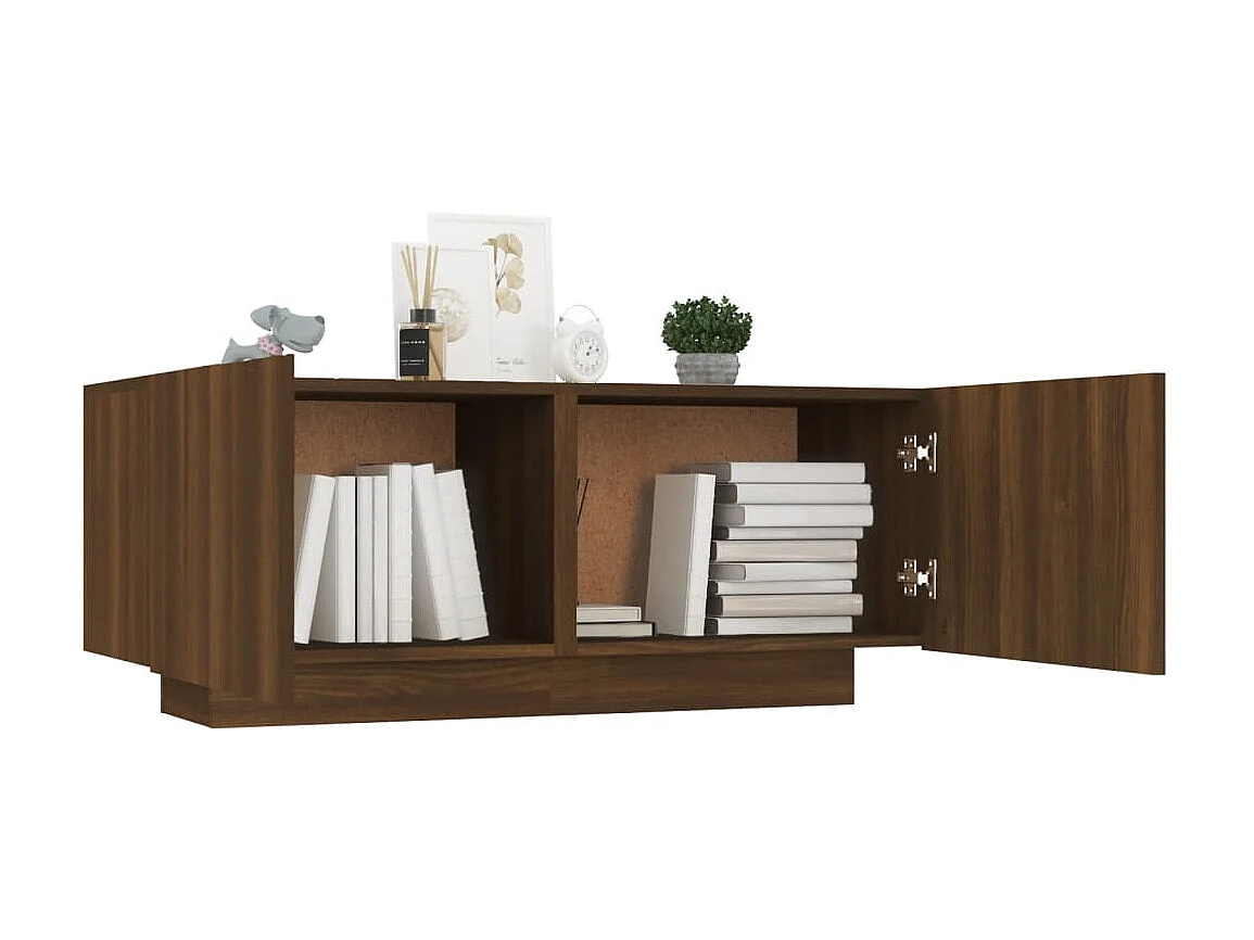 TV-meubel Bruin eiken 100x35x40 cm Bewerkt hout