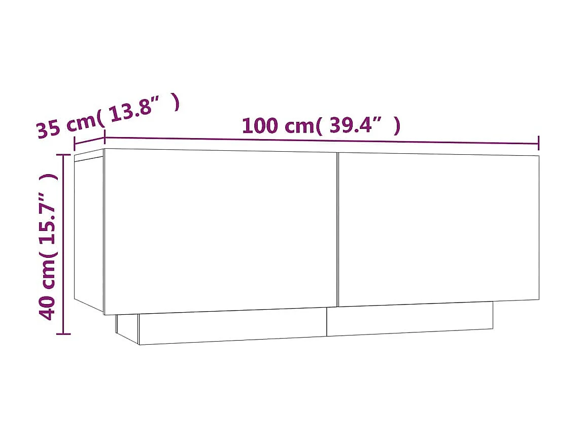 TV-meubel Bruin eiken 100x35x40 cm Bewerkt hout