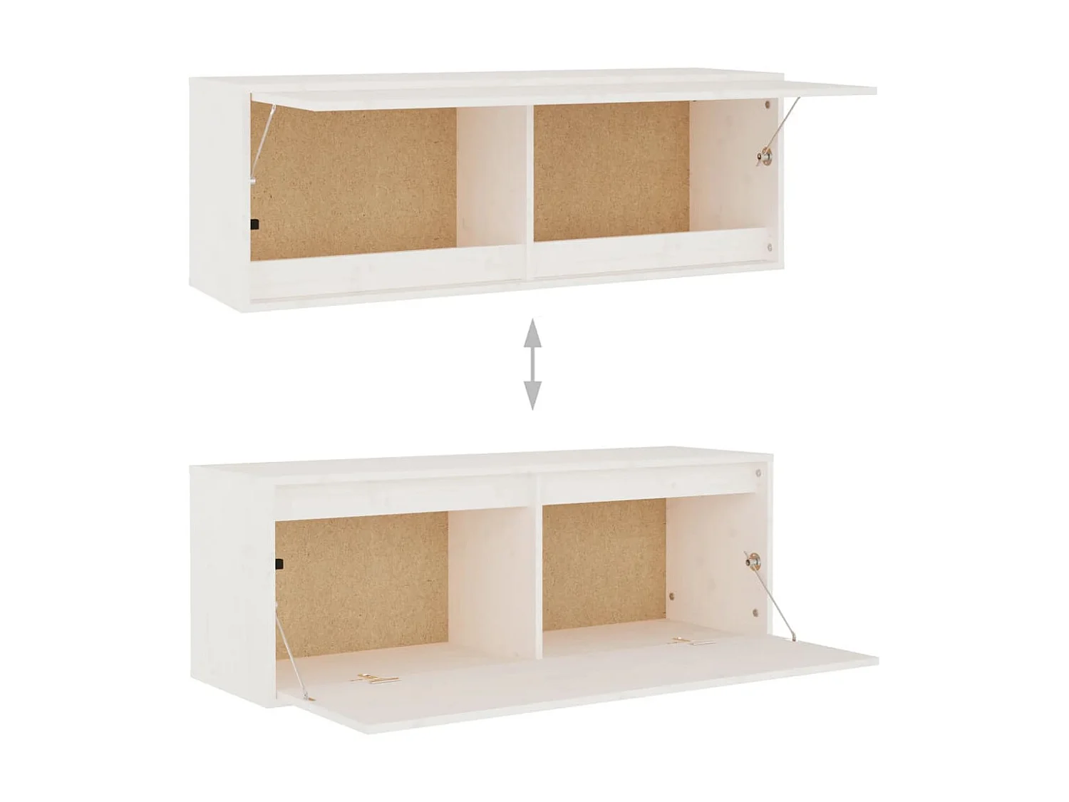 TV-meubel 2 stuks Wit Massief grenenhout