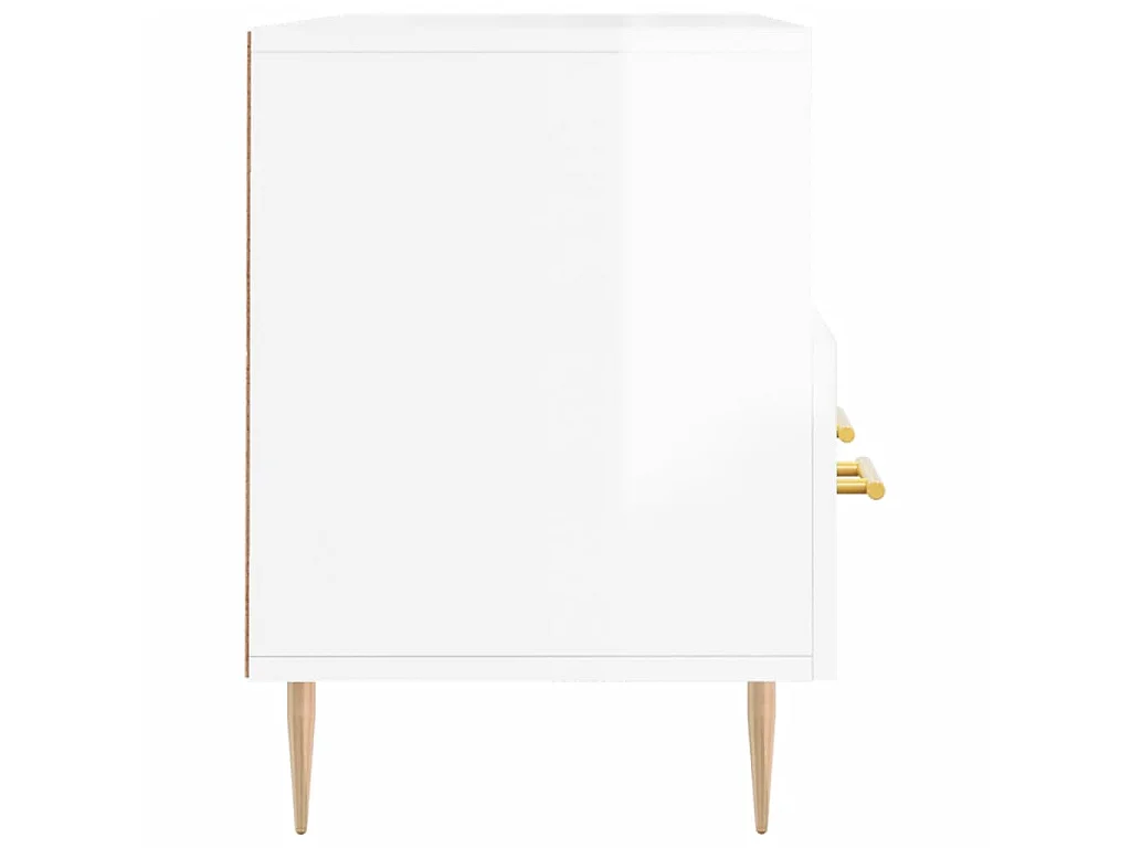 Meuble TV Blanc brillant 102x36x50 cm Bois d'ingénierie
