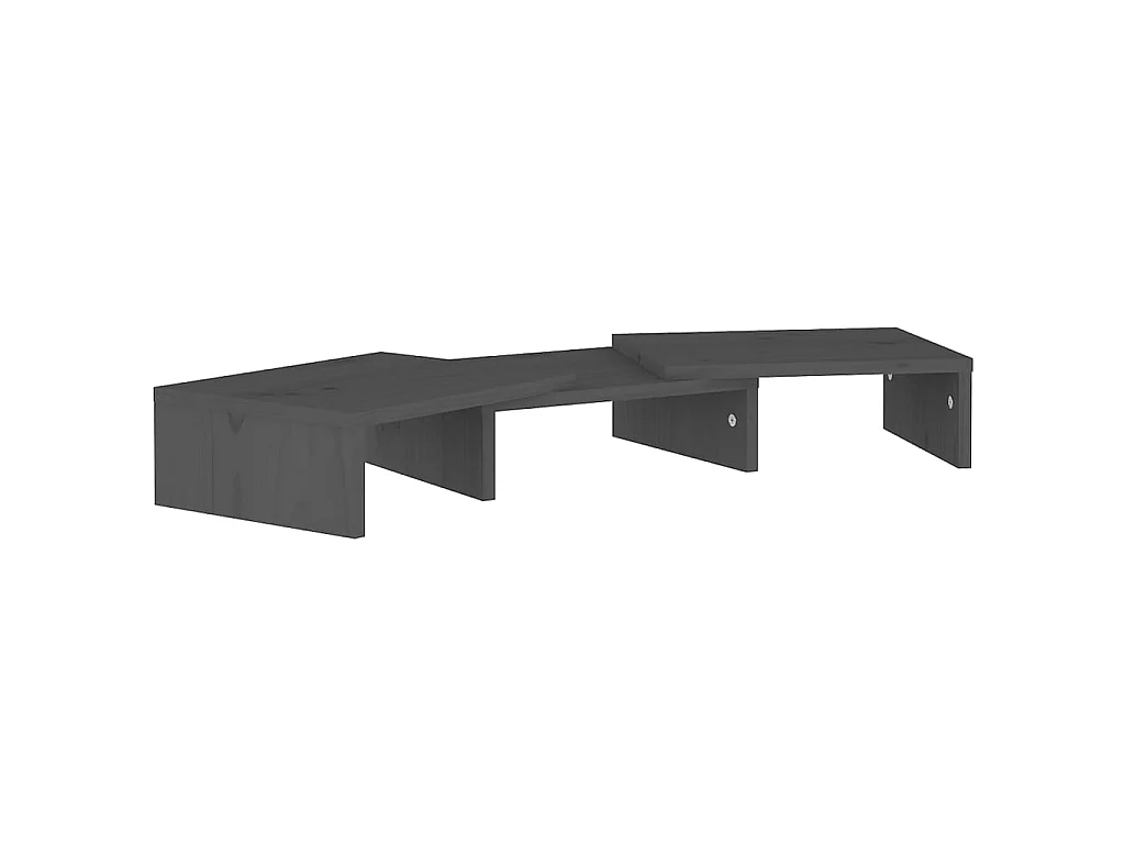 Soporte para monitor Gris 60x24x10,5 cm Madera maciza de pino