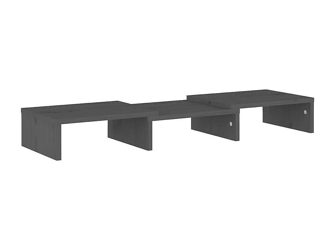 Soporte para monitor Gris 60x24x10,5 cm Madera maciza de pino