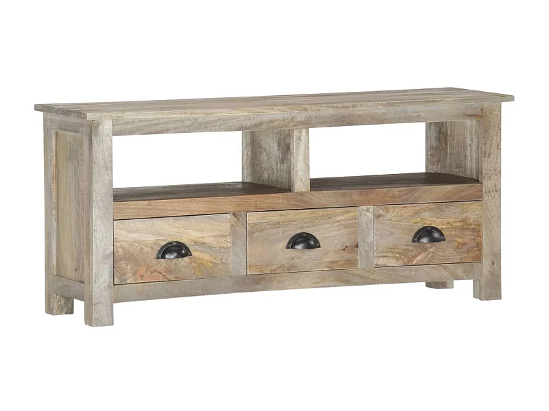 Meuble TV 110x30x50 cm Bois massif de manguier