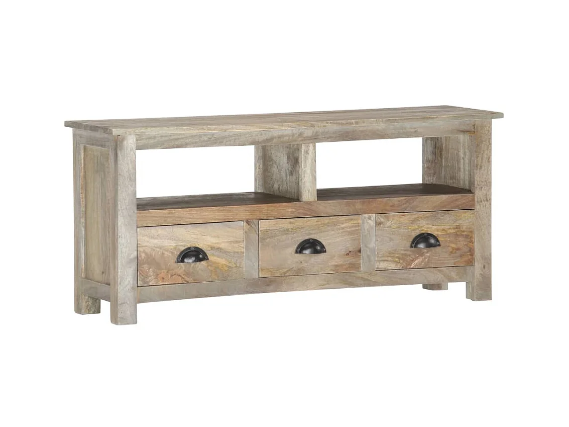 Meuble TV 110x30x50 cm Bois massif de manguier