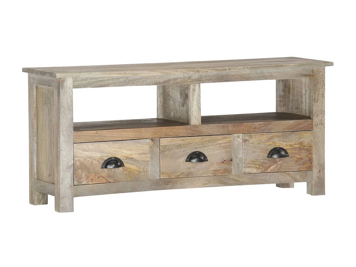 Meuble TV 110x30x50 cm Bois massif de manguier