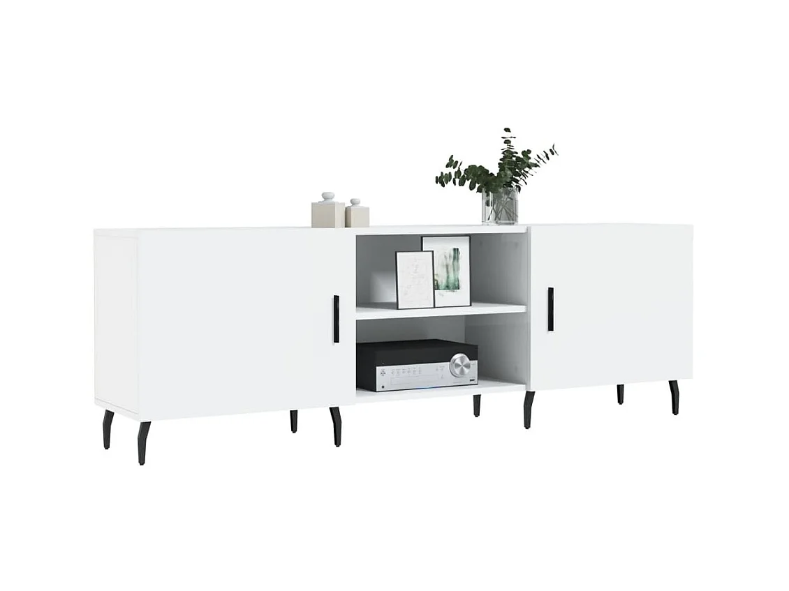 Glanzend wit tv-meubel 150x30x50 cm samengesteld hout