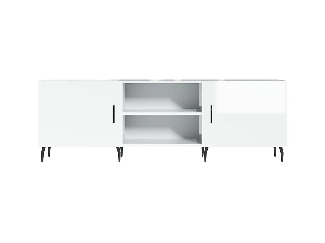 Glanzend wit tv-meubel 150x30x50 cm samengesteld hout