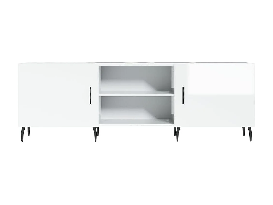 Glanzend wit tv-meubel 150x30x50 cm samengesteld hout