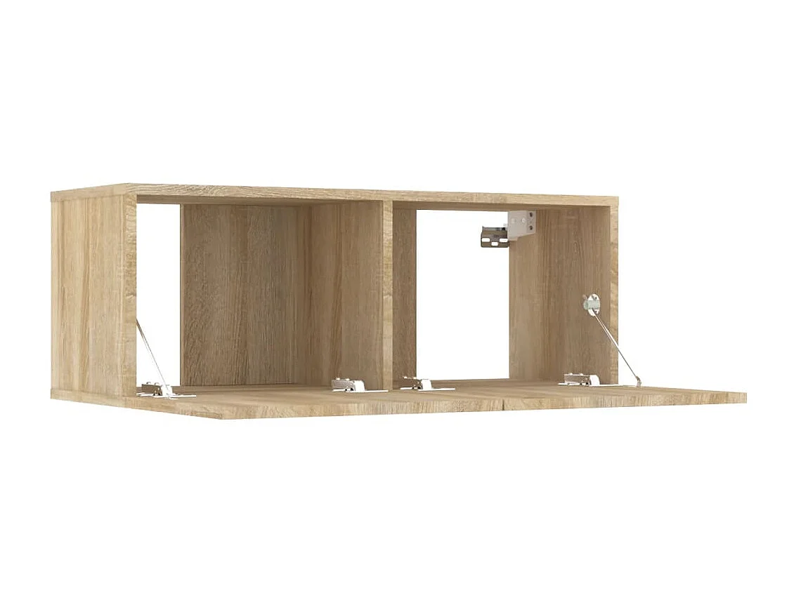 Set supporto TV da 5 pezzi in legno ingegnerizzato rovere Sonoma