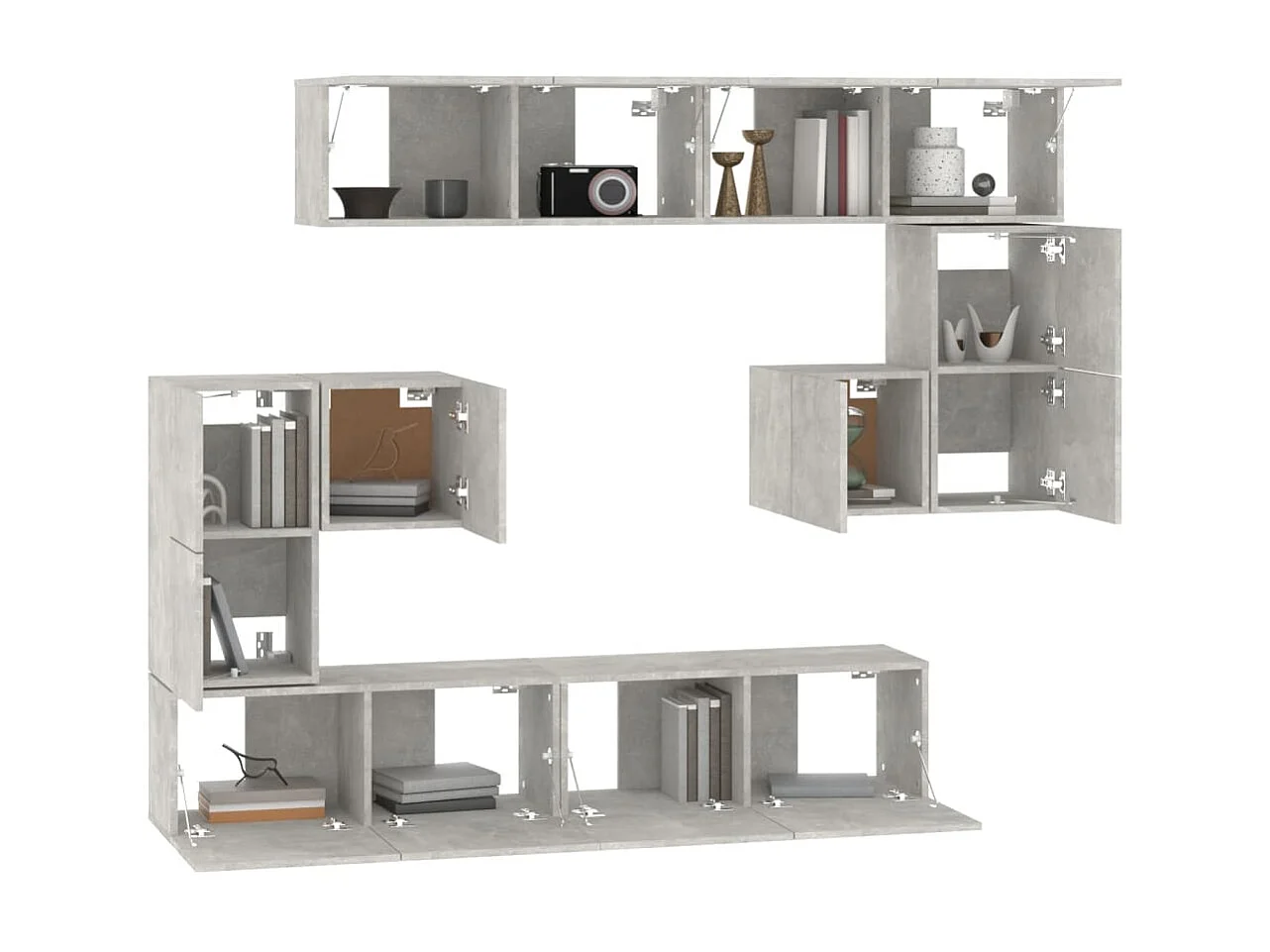 Mobile TV a parete Grigio cemento Derivati del legno