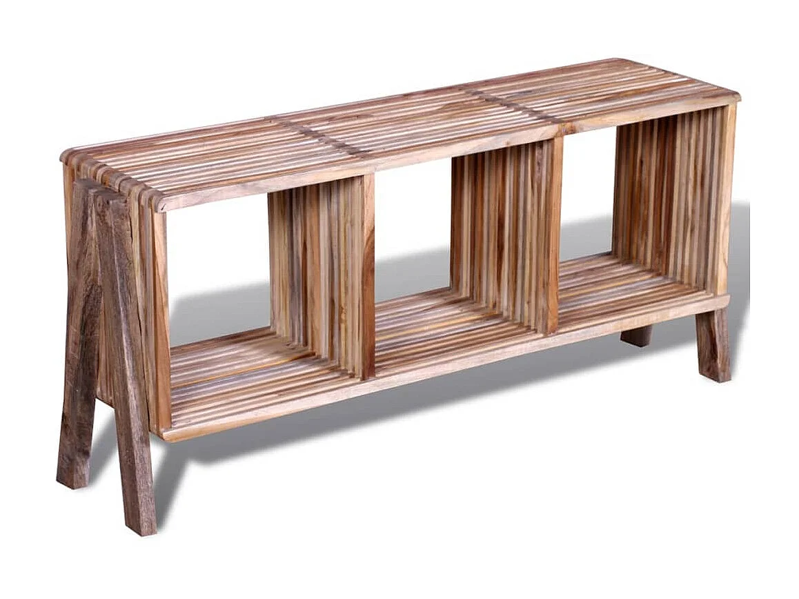 Meuble TV empilable en teck recyclé avec 3 étagères