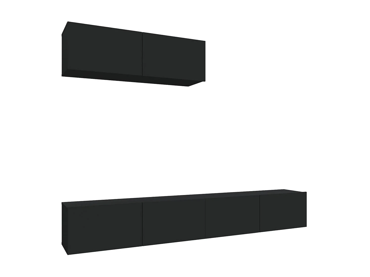 Set porta TV da 3 pezzi in MDF nero