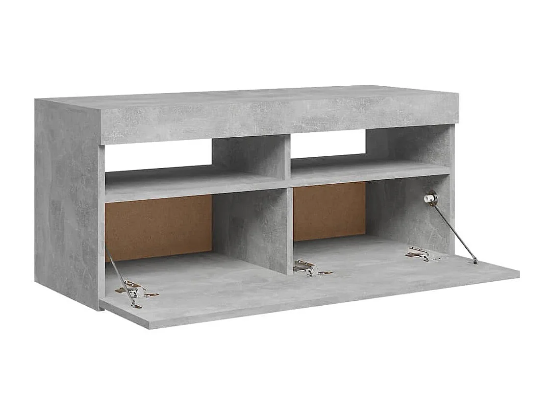 Mobile TV con luci LED grigio cemento 90x35x40 cm