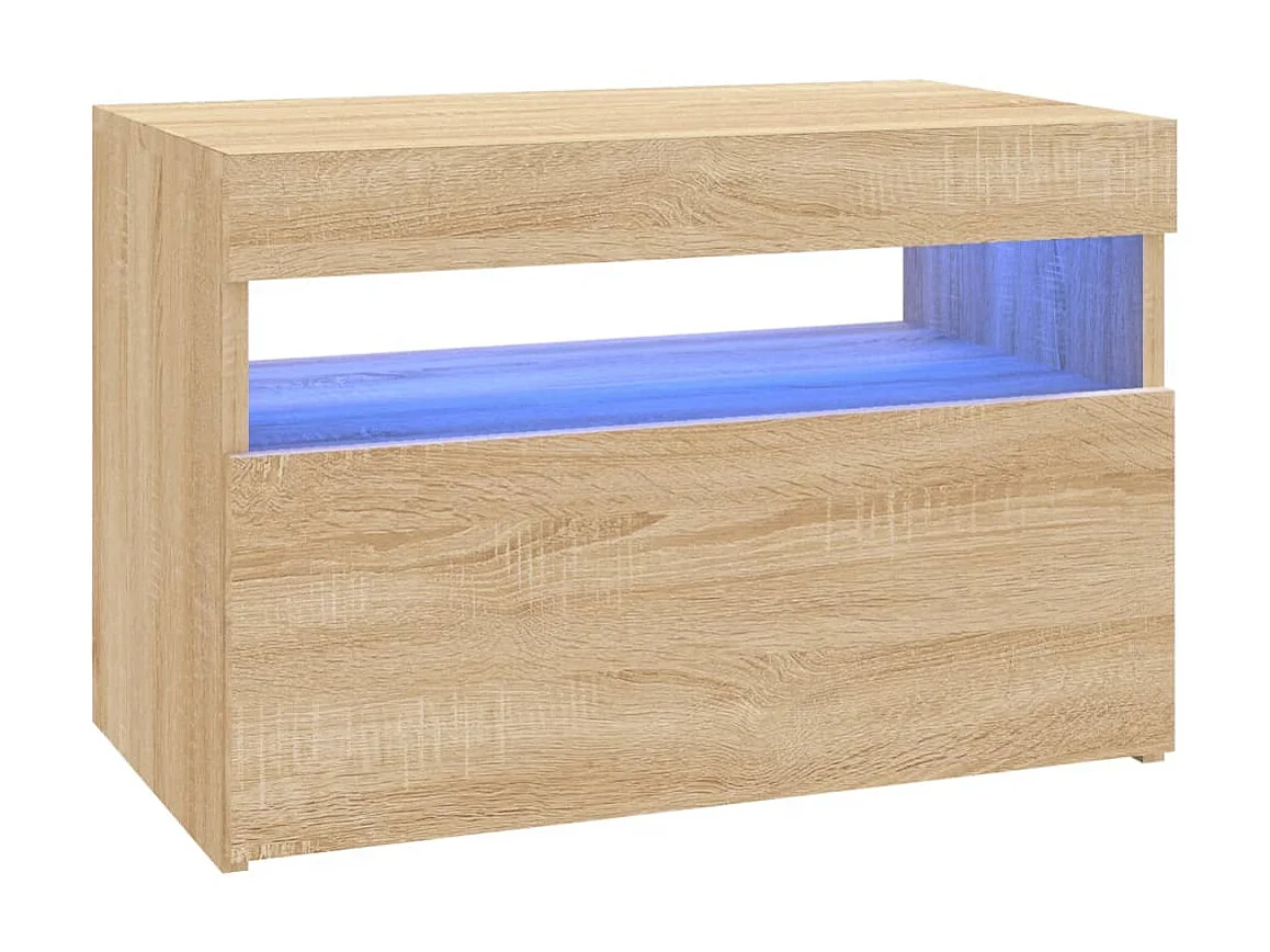 Mobile TV con luci LED rovere sonoma 60x35x40 cm