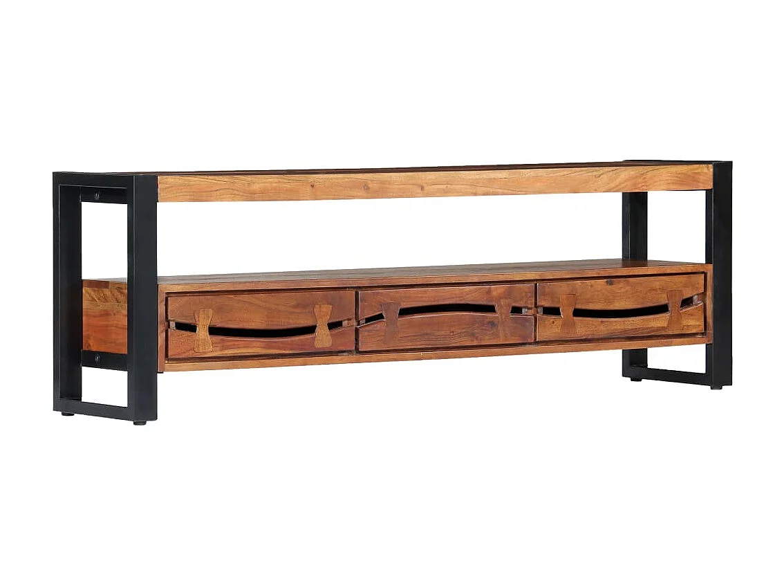 Meuble TV 140x30x45 cm Bois d'acacia massif