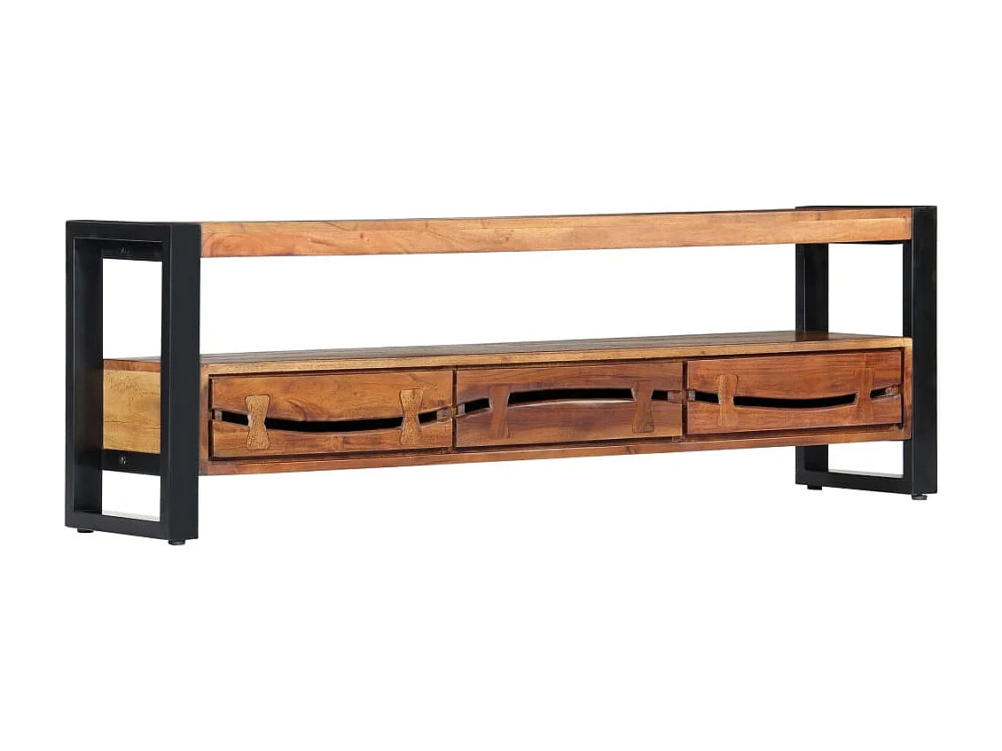 Meuble TV 140x30x45 cm Bois d'acacia massif