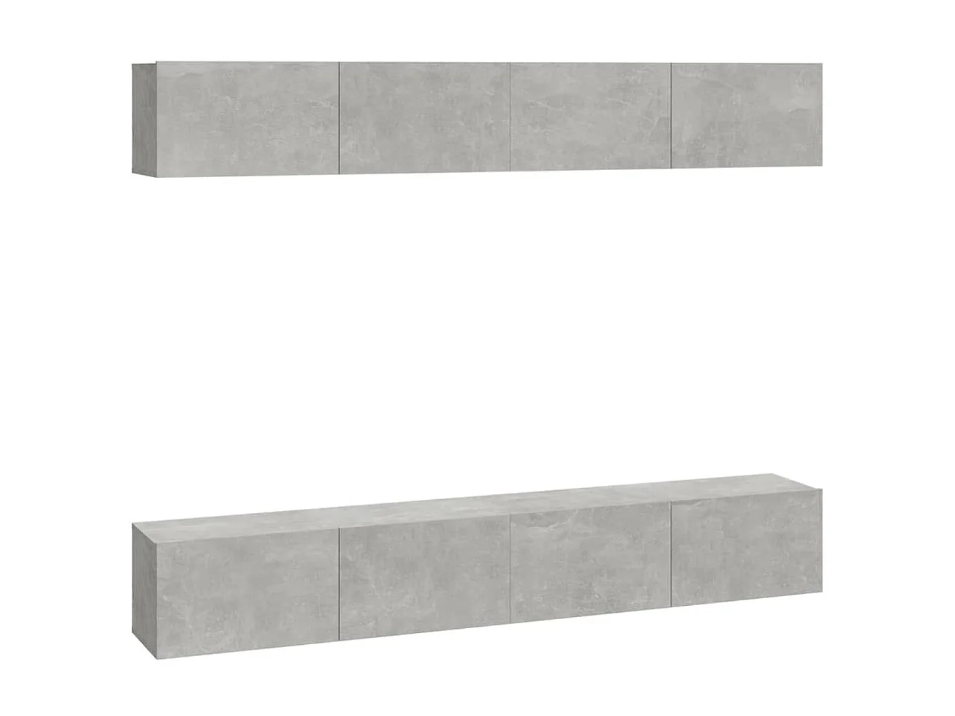 Muebles TV de pared 4 piezas Gris hormigón 100x30x30 cm
