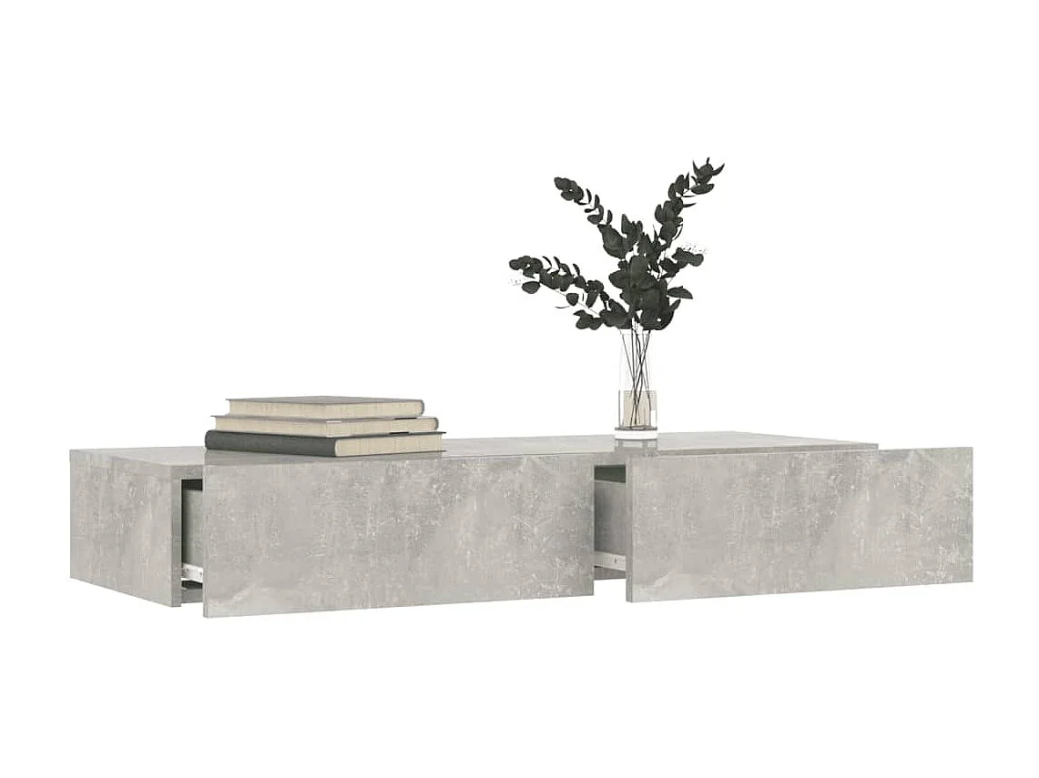 Móvel de TV com luzes LED cinza concreto 90x35x15,5 cm