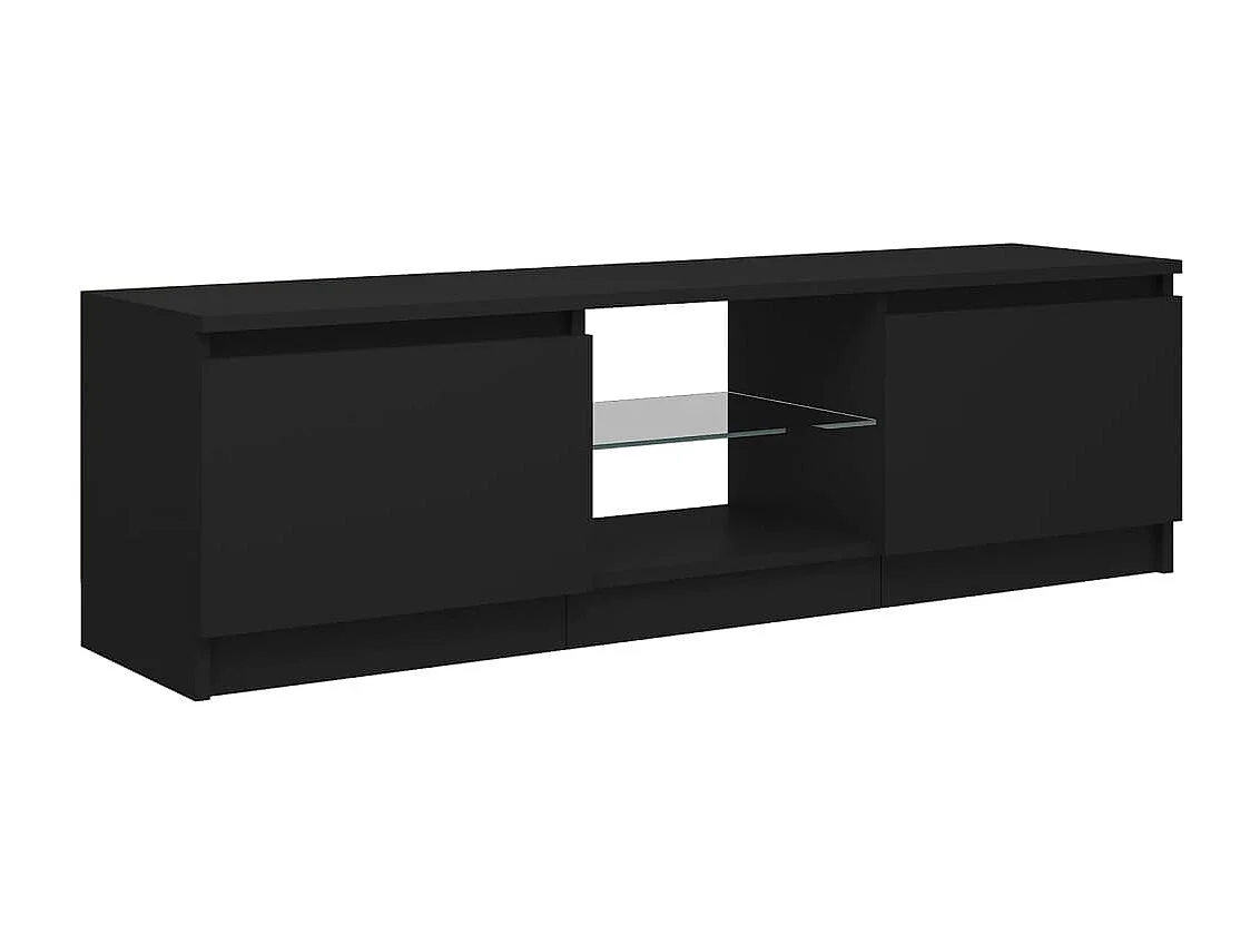 Mueble TV con luces LED Negro 120x30x35,5 cm