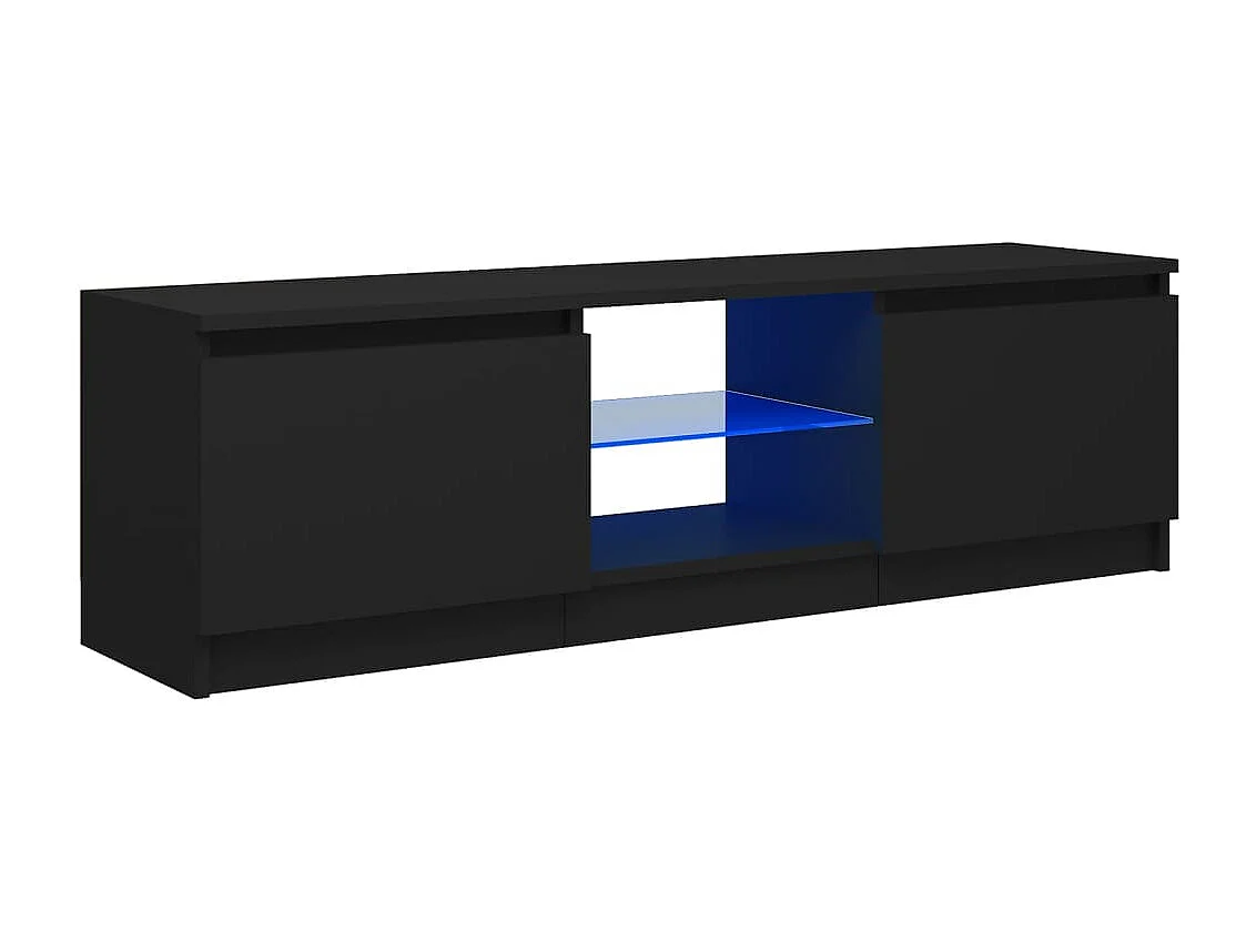 Mobile TV con luci LED Nero 120x30x35,5 cm