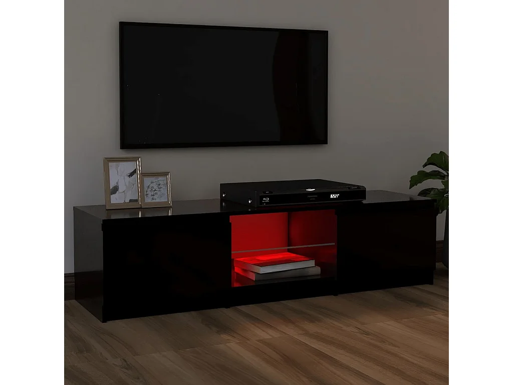 Mobile TV con luci LED Nero 120x30x35,5 cm