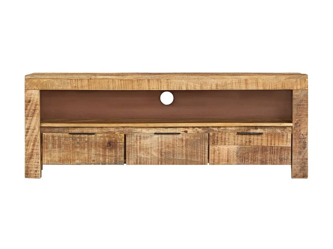 Meuble TV 110x30x40 cm Bois de manguier brut