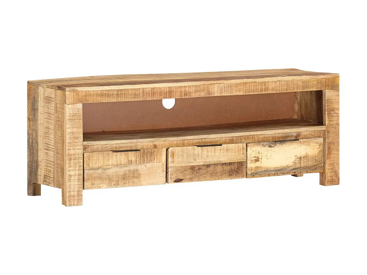 Meuble TV 110x30x40 cm Bois de manguier brut