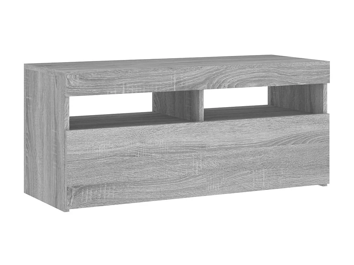 Meuble TV avec lumières LED Sonoma gris 90x35x40 cm