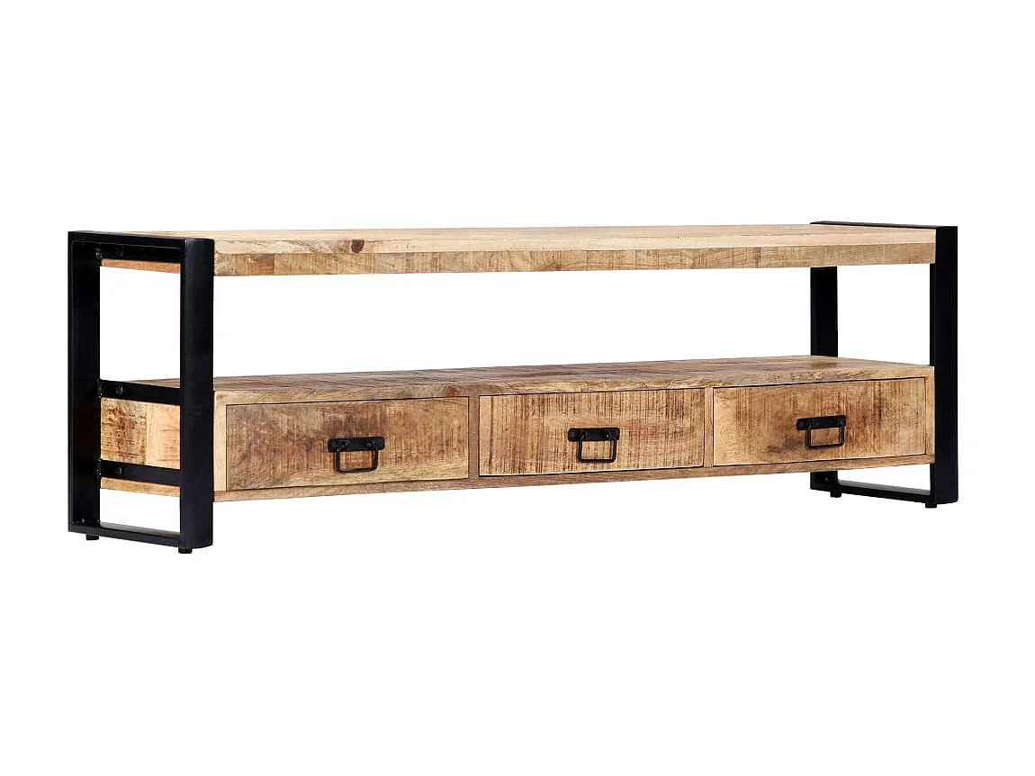 Meuble TV 150x30x45 cm Bois solide de manguier
