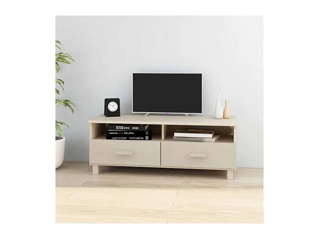 Mobile TV HAMAR Marrone miele 106x40x40 cm Legno di pino massiccio
