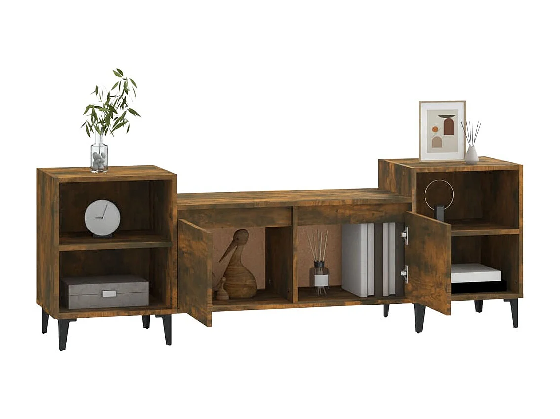 Mobile TV Rovere affumicato 160x35x55 cm MDF