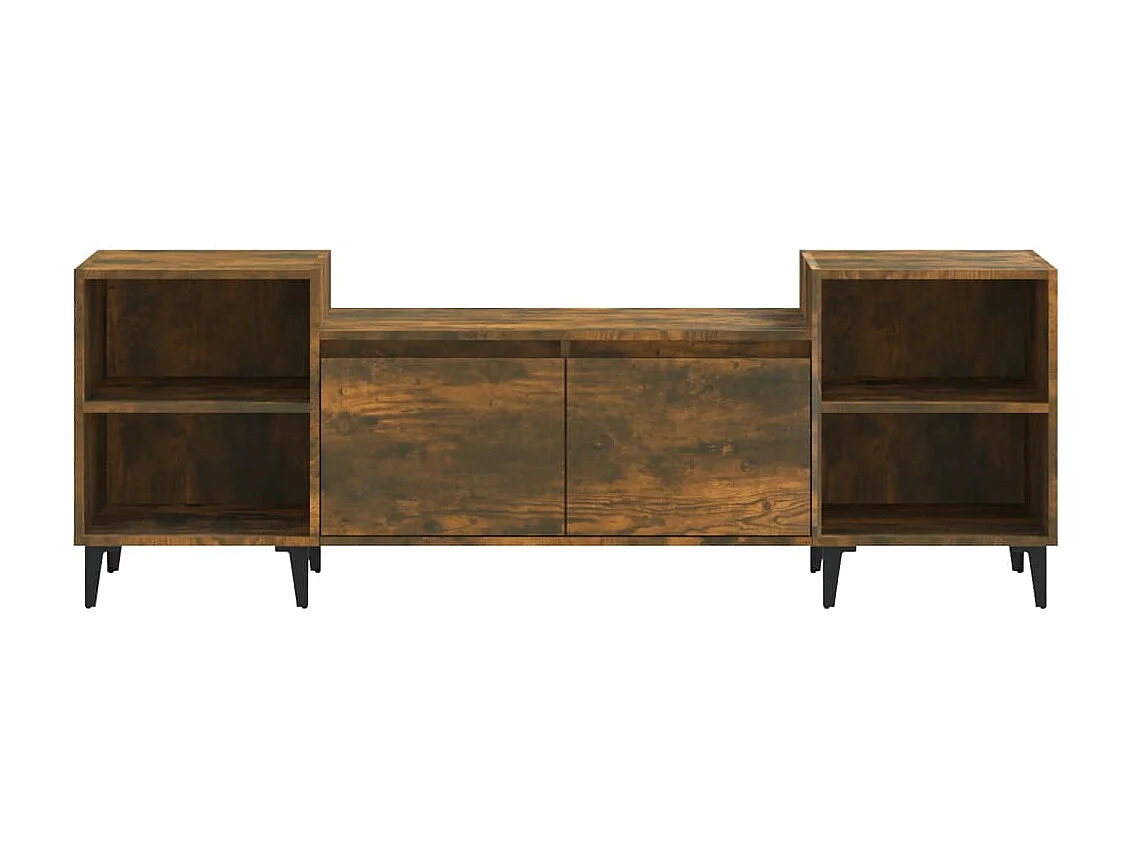 Meuble TV Chêne fumé 160x35x55 cm Bois d'ingénierie