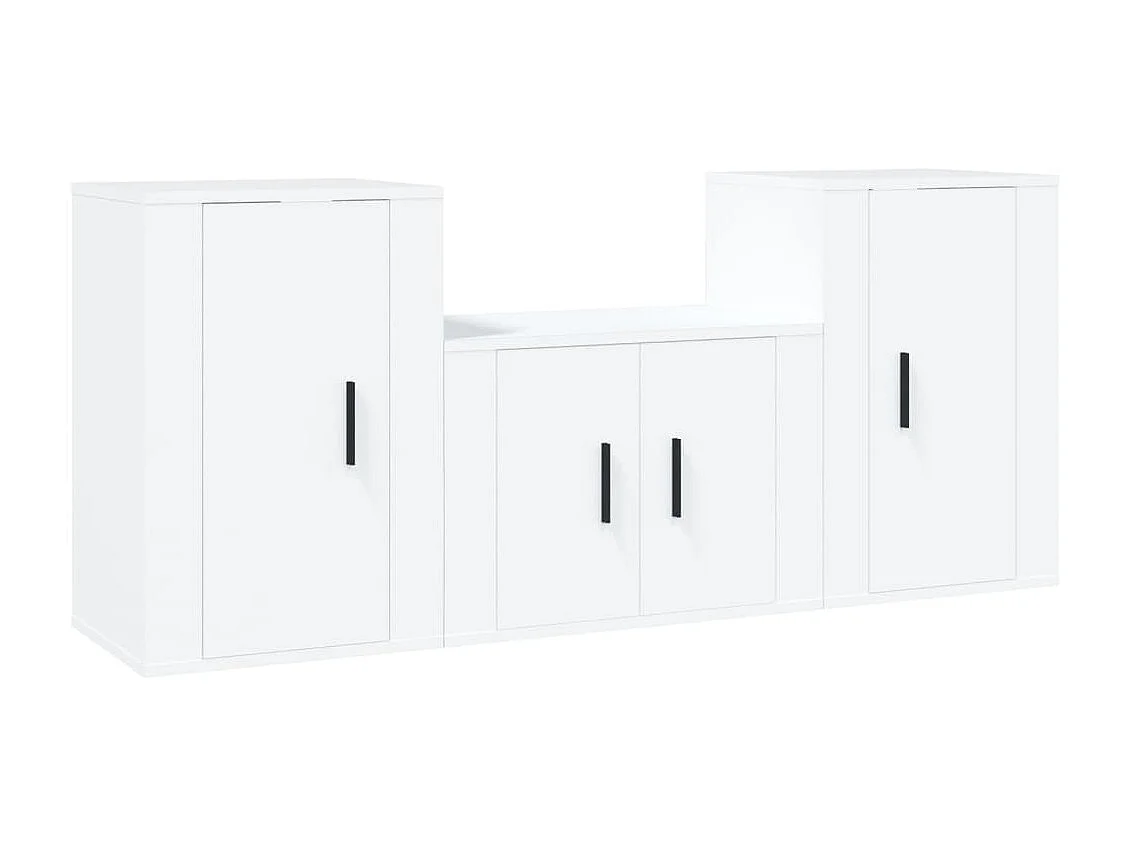 Ensemble de meubles TV 3 pcs Blanc Bois d'ingénierie