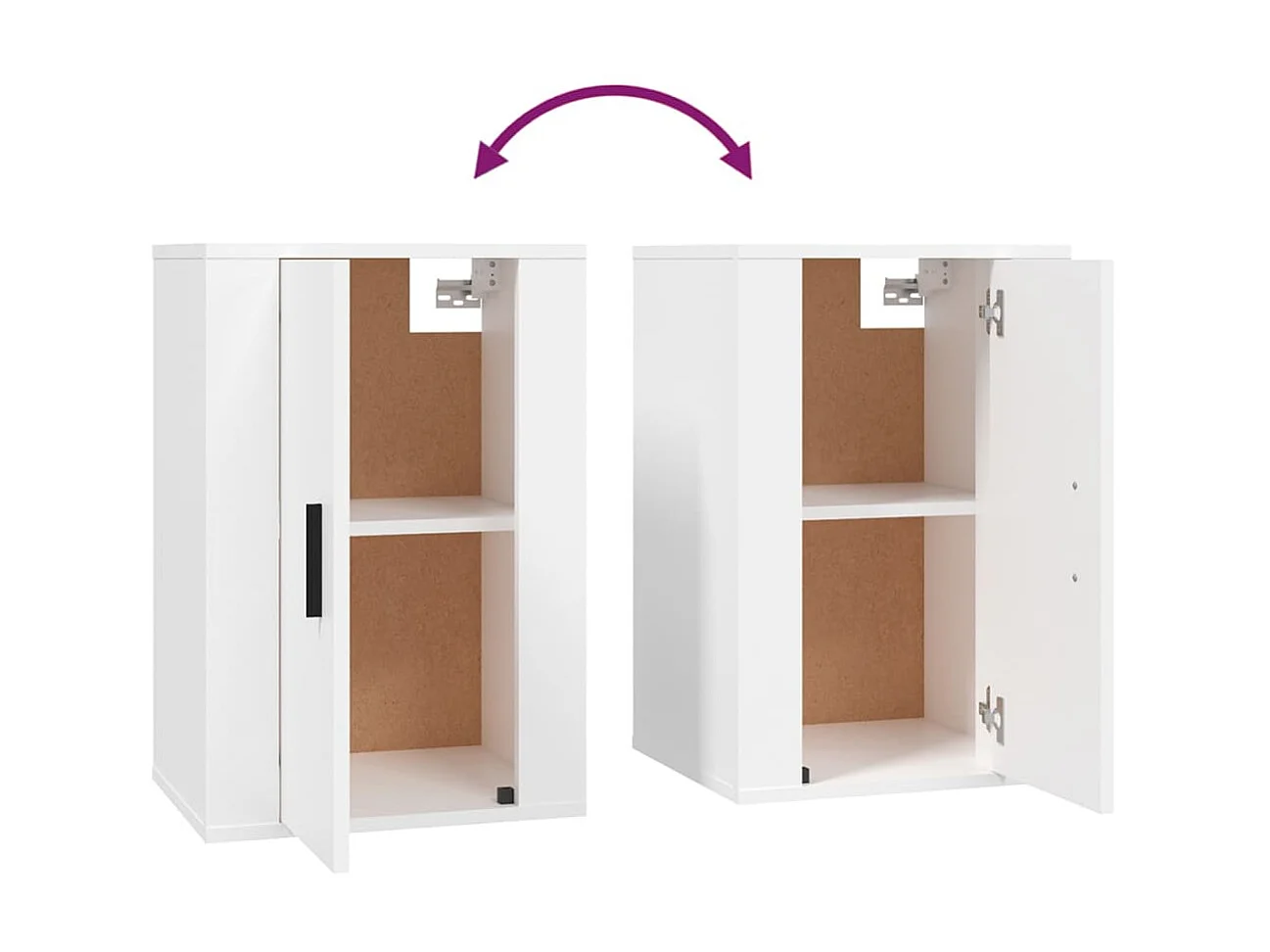 Set porta TV da 3 pezzi in MDF bianco