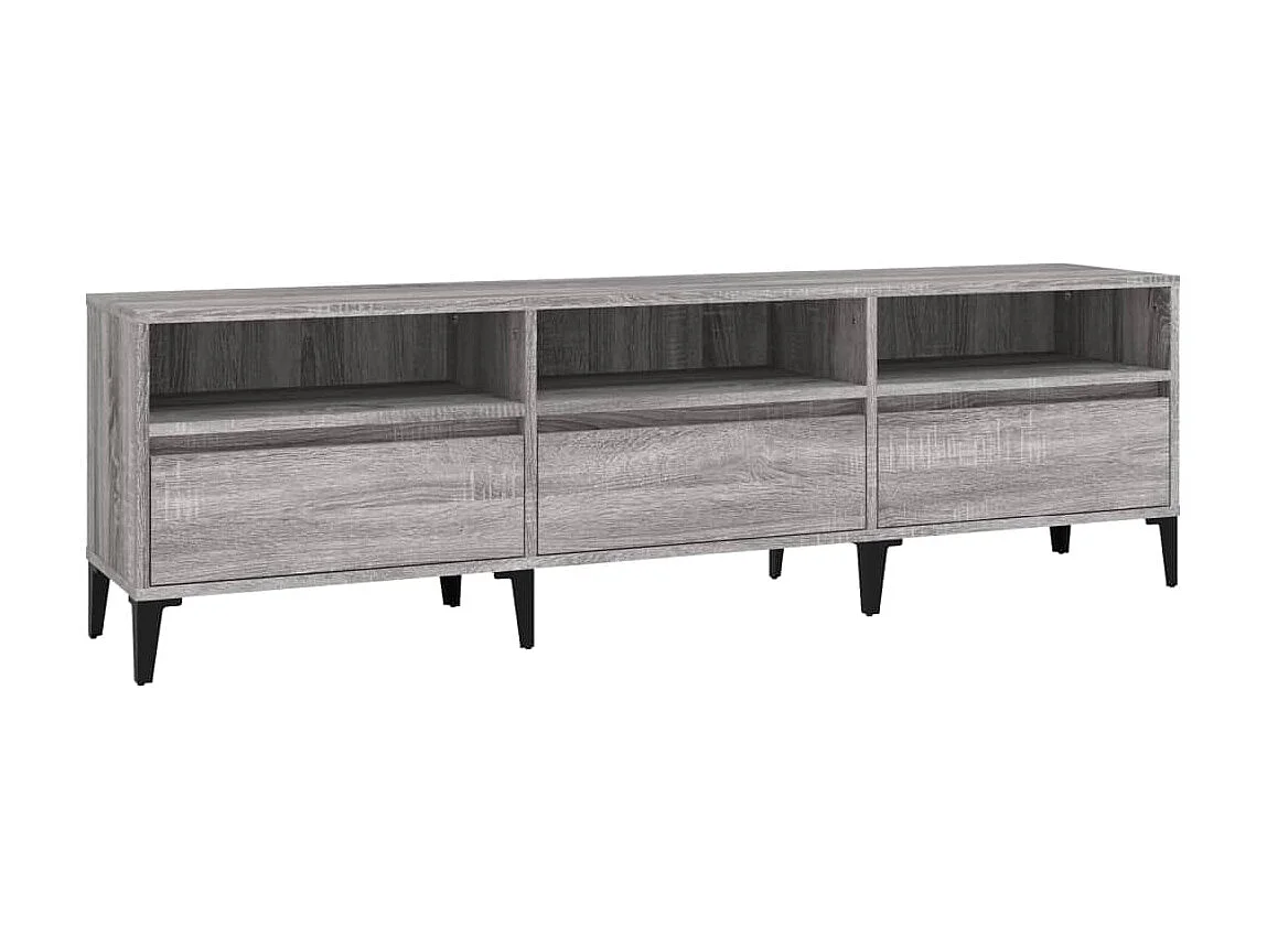 Mobile TV Sonoma grigio 150x30x44,5 cm in derivati del legno