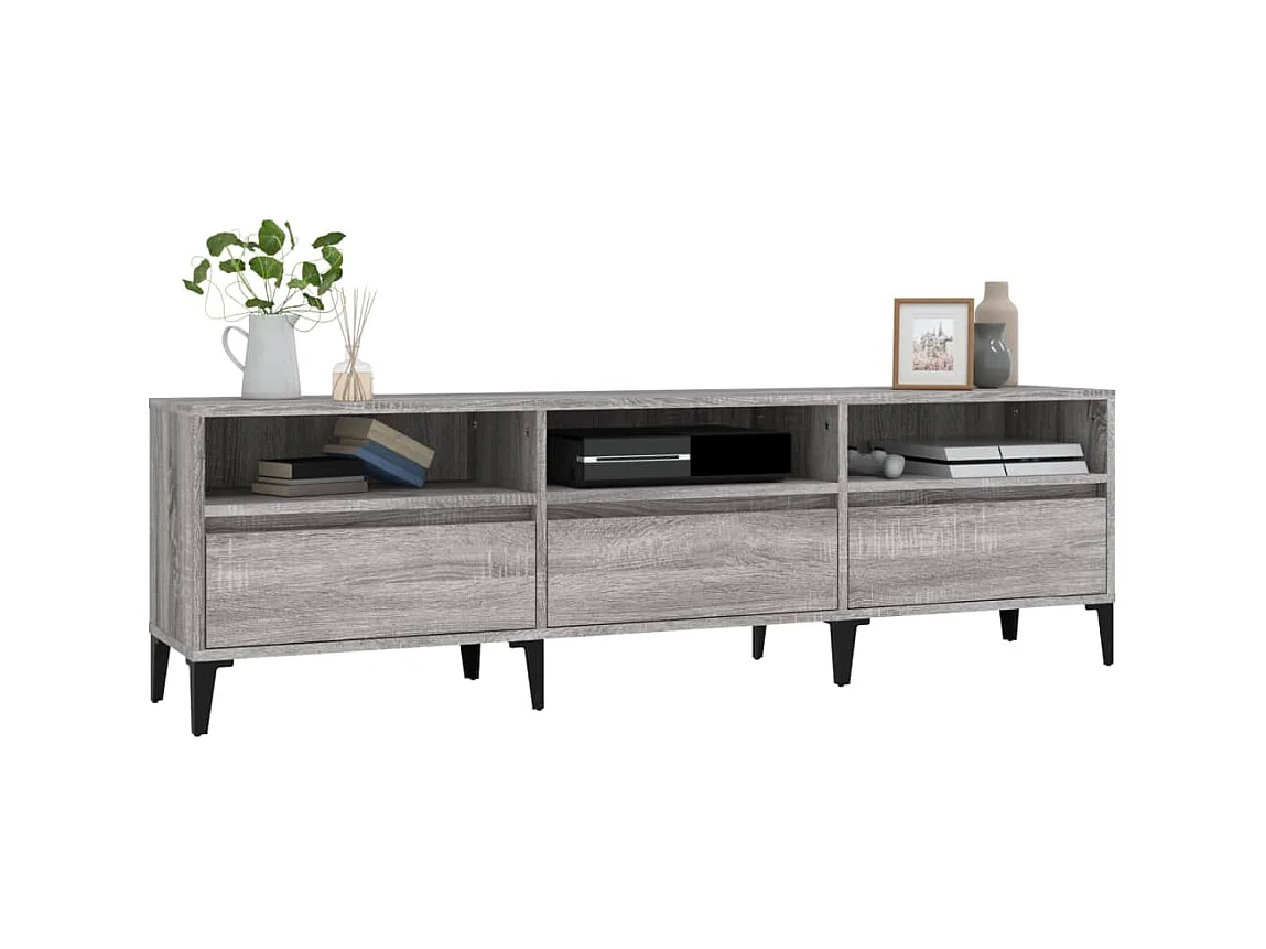 Sonoma grijs tv-meubel 150x30x44,5 cm samengesteld hout