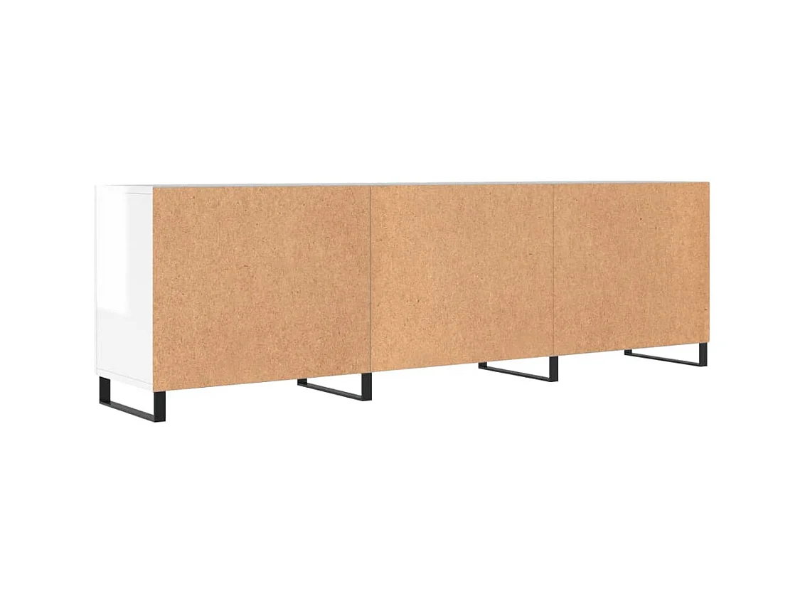 Mueble TV blanco brillo 150x30x50 cm madera contrachapada