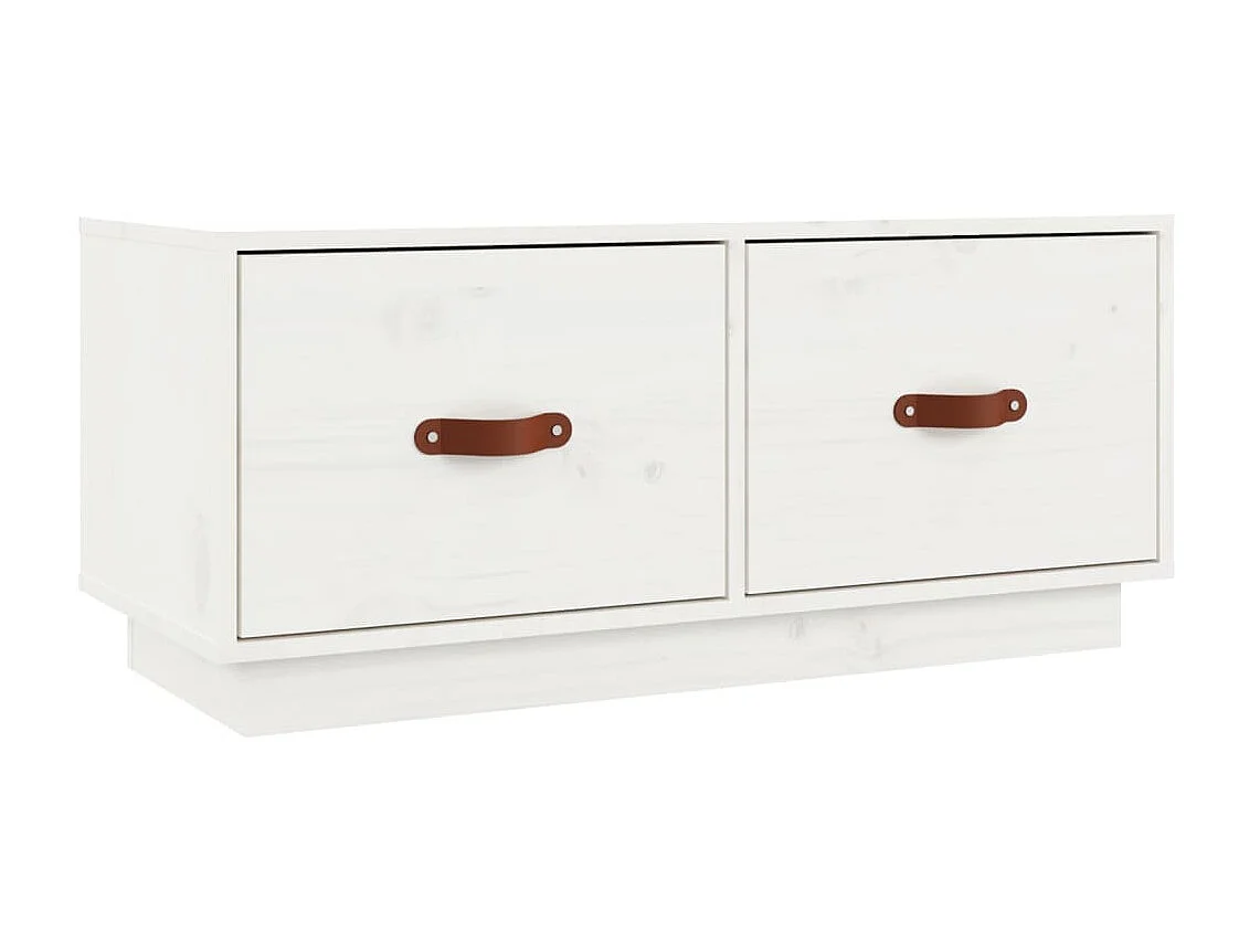Weißer TV-Schrank 80x34x35 cm Massives Kiefernholz