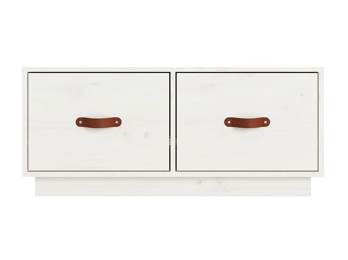 Weißer TV-Schrank 80x34x35 cm Massives Kiefernholz