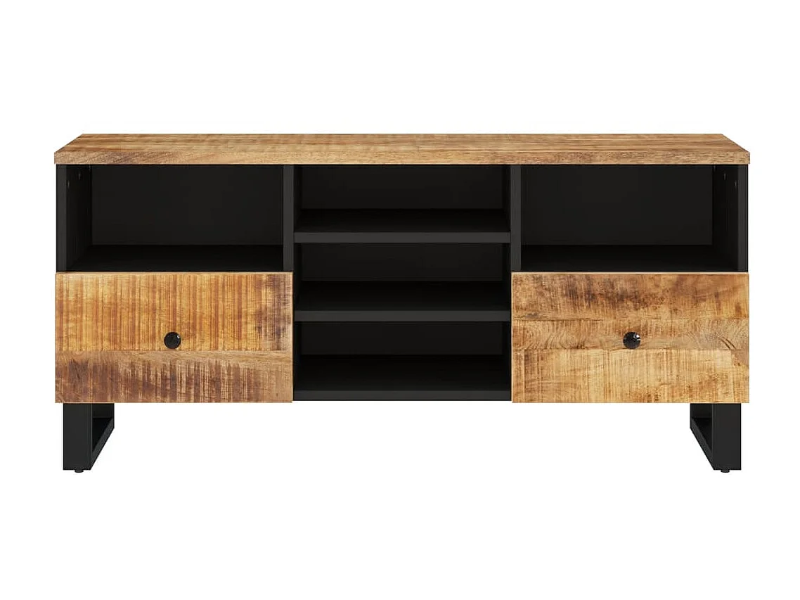 TV-Schrank 100x33x46 cm aus Mangoholz und Holzwerkstoff