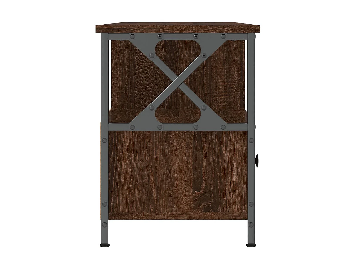 TV-Schrank aus brauner Eiche, 102 x 33 x 45 cm, Holzwerkstoff und Eisen