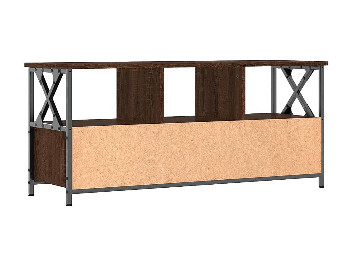 TV-Schrank aus brauner Eiche, 102 x 33 x 45 cm, Holzwerkstoff und Eisen
