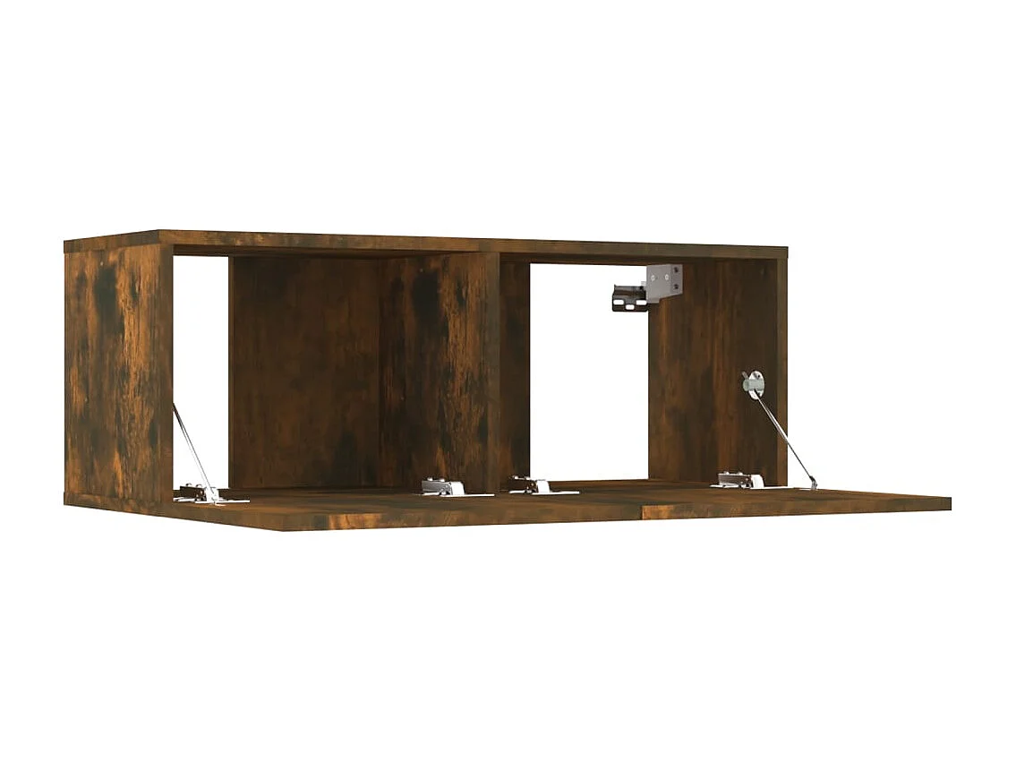 Mueble TV 4 piezas Roble ahumado 80x30x30 cm Madera contrachapada