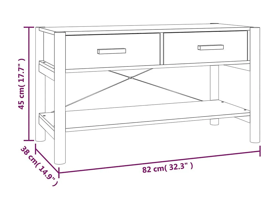 Meuble TV Blanc 82x38x45 cm Bois d'ingénierie