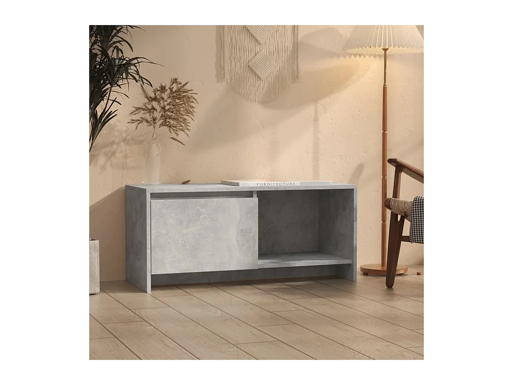 Meuble TV Gris béton 90x35x40 cm Aggloméré