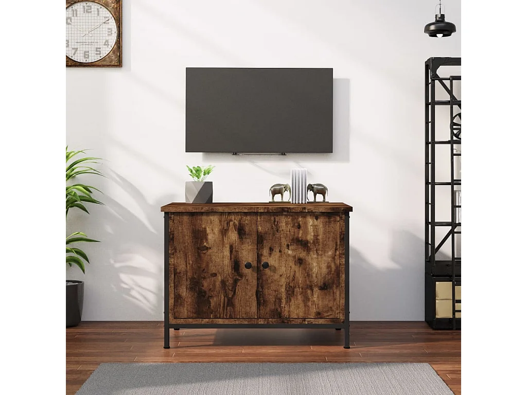 Móvel tv com portas carvalho sonoma 60x35x45cm madeira engenharia